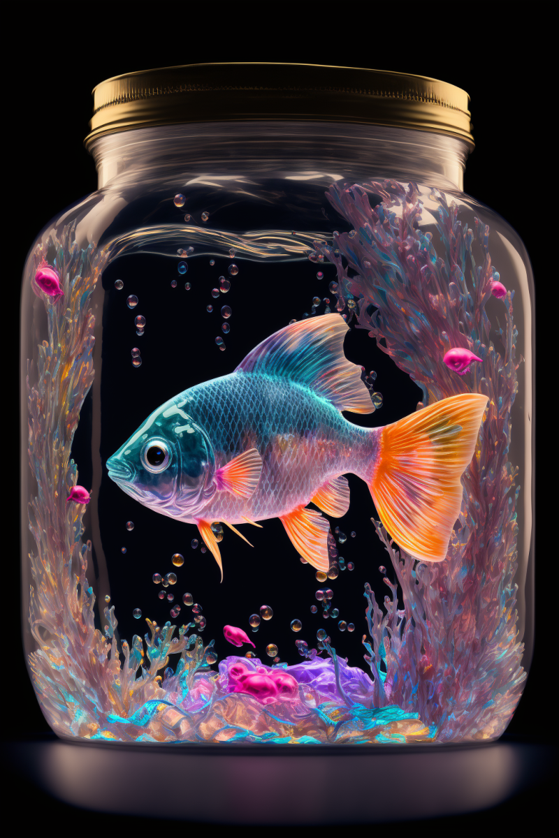 Blooper1980_colorfull_crystal_fish_contained_inside_a_glass_jar_b0a8f64c-1d71-4f1e-9c6b-e101f94db15b